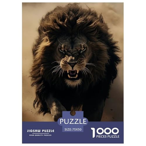 Animal Art Löwen-Puzzles für Erwachsene, 1000-teiliges Puzzle für Teenager ab 12 Jahren, 1000 Teile (75 x 50 cm) von WXMMoney