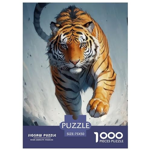 Animal Art Tiger-Puzzle für Erwachsene, 1000 Teile, Puzzle für Erwachsene und Teenager ab 12 Jahren, 1000 Teile (75 x 50 cm) von WXMMoney