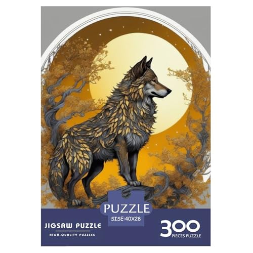 Animal Art Wolf 300-teiliges Puzzle für Teenager, Geschenke, Holzpuzzle, Puzzle für Erwachsene, Lernspiele für zu Hause, DIY-Spielzeug, 300 Teile (40 x 28 cm) von WXMMoney