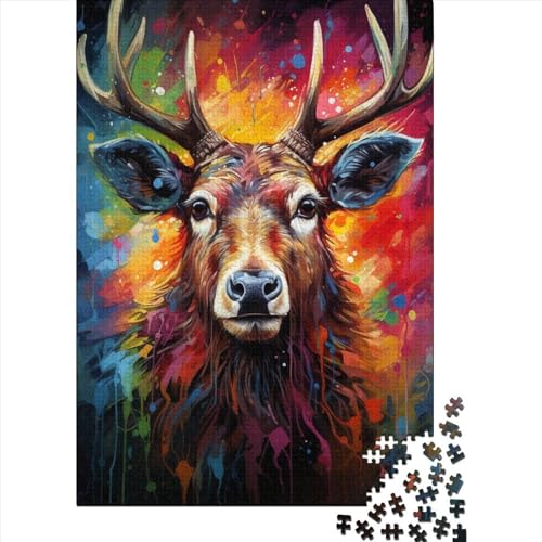 Art Animal Elk Puzzlespiel 1000 Teile, Puzzle Erwachsene 1000 Teile, Impossible Puzzle Geschicklichkeitsspiel Für Die Ganze Familie, Puzzle Erwachsene 1000 Teile Puzzel 1000pcs (75x50cm) von WXMMoney