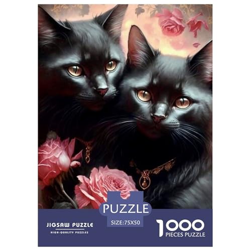 Art Cat Puzzle für Erwachsene und Jugendliche, 1000 Teile, Puzzle, Puzzle für Erwachsene, Puzzle für Erwachsene, Lernspiel, Herausforderungsspielzeug, 1000 Teile (75 x 50 cm) von WXMMoney