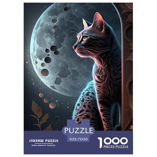 Art Cat-Puzzles für Erwachsene, 1000 Teile, Holzpuzzles für Teenager, Geschenke, Lernspiel für Erwachsene Teenager, 1000 Stück (75 x 50 cm) von WXMMoney