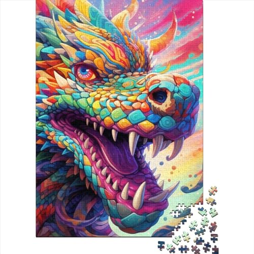 Art Dragon 500 Teile, Impossible Puzzle,Geschicklichkeitsspiel Für Die Ganze Familie, Erwachsenenpuzzle Ab 14 Jahren Puzzel 500pcs (52x38cm) von WXMMoney