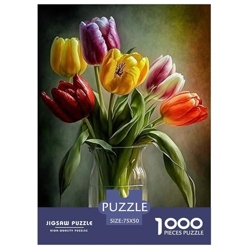 Art Flowers Holzpuzzle 1000 Teile Puzzle für Erwachsene Lernspiel Herausforderung Spielzeug Heiligabend Geschenke 1000 Stück (75x50cm) von WXMMoney