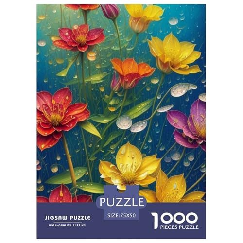 Art Flowers Holzpuzzle 1000 Teile Puzzle für Erwachsene Lernspiel Herausforderung Spielzeug Heiligabend Geschenke 1000 Stück (75x50cm) von WXMMoney