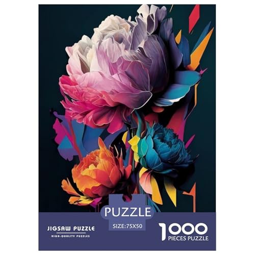 Art Flowers Puzzle für Erwachsene und Jugendliche, 1000 Teile, Holzpuzzle für Erwachsene, Puzzles für Jugendliche ab 12 Jahren, 1000 Teile (75 x 50 cm) von WXMMoney