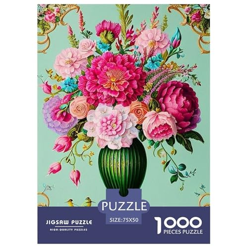 Art Flowers Puzzle für Erwachsene und Jugendliche 1000 Teile Puzzle für Erwachsene Nachhaltige Puzzlespiele 1000 Teile (75 x 50 cm) von WXMMoney