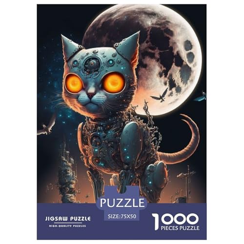 Art Mechanical Cat Puzzles für Erwachsene, 1000 Puzzles, Puzzles für Erwachsene, Puzzles für Erwachsene, Lernspiel, Herausforderungsspielzeug, 1000 Teile (75 x 50 cm) von WXMMoney