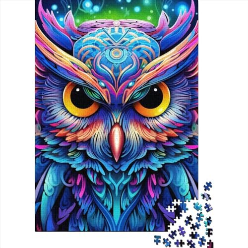 Art Owl Animals Puzzle 1000 Teile Puzzles Für Erwachsene Lernspiel Herausforderungsspielzeug 1000-teilige Puzzlespiel Für Erwachsene Kinder Puzzel 1000pcs (75x50cm) von WXMMoney