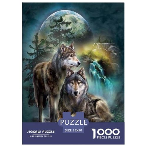 Art Wolf Puzzle 1000 Teile für Erwachsene, Puzzle für Erwachsene und Jugendliche ab 12 Jahren, 1000 Teile (75 x 50 cm) von WXMMoney