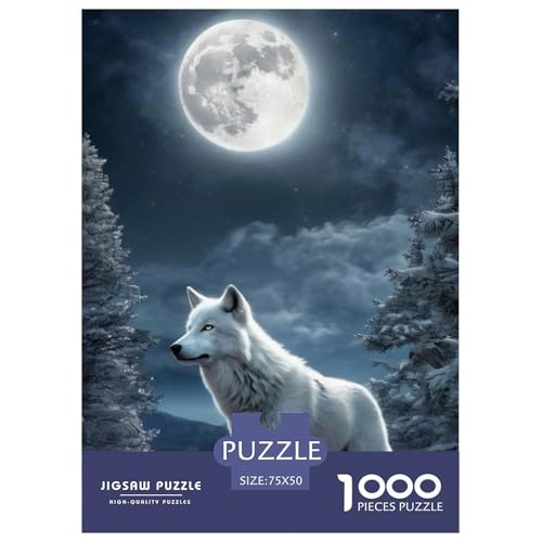 Art Wolf Puzzle 1000 Teile für Erwachsene, Puzzle für Erwachsene und Jugendliche ab 12 Jahren, 1000 Teile (75 x 50 cm) von WXMMoney