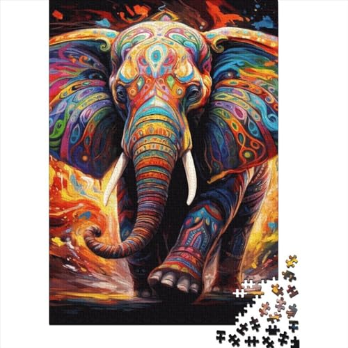 Artistic Elephant Animals Puzzle 300 Teile, Erwachsene, Klassische Puzzle , Impossible Puzzle,Geschicklichkeitsspiel Für Die Ganze Familie Erwachsenenpuzzle Ab 14 Jahren Puzzel 300pcs (40x28cm) von WXMMoney