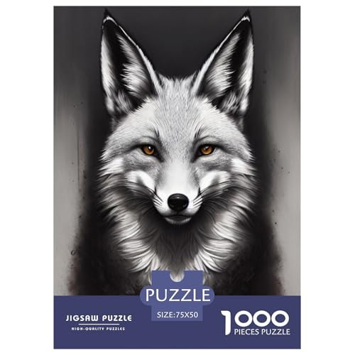 Artistic Fox Puzzle 1000 Teile, Puzzle für Erwachsene, Puzzles aus Holz, nachhaltiges Puzzle für Erwachsene, Spiele 1000 Teile (75 x 50 cm) von WXMMoney