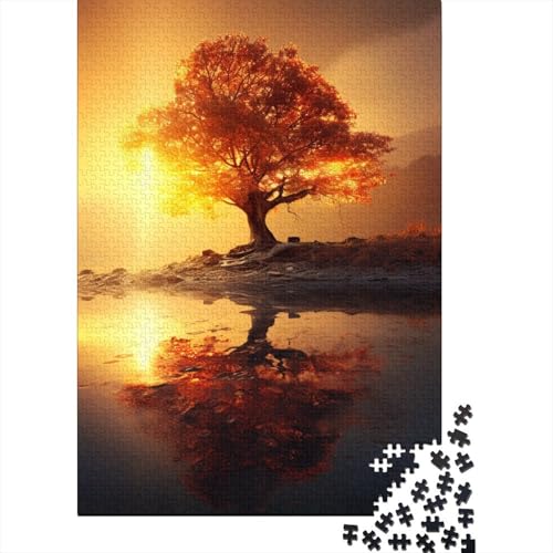 Baum im See-Puzzle für Kinder, 300 Teile, klassisches Puzzle, entspannendes Holz-Puzzlespiel, Denksportaufgabe, 300 Teile (40 x 28 cm) von WXMMoney