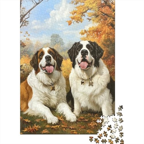 Beagle-Hunde-Puzzle für Kinder, 500 Teile, anspruchsvolles Puzzle, Holzpuzzle, Puzzle, Familienspiele, 500 Teile (52 x 38 cm) von WXMMoney