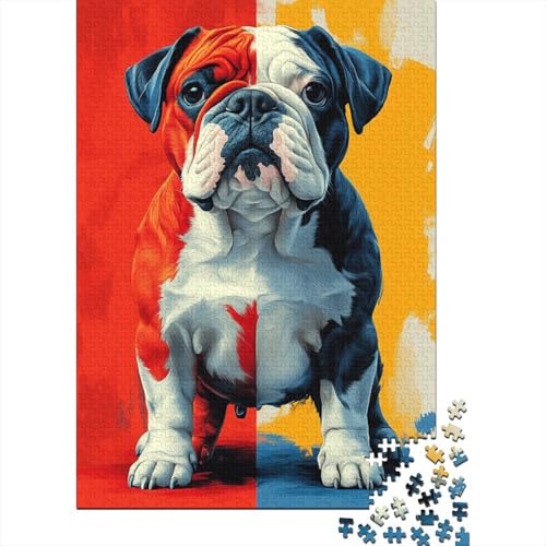 Bulldog-Puzzle für Kinder, 300-teiliges Puzzle aus Holz, anspruchsvolles Spiel, Familienaktivitäten, 300 Teile (40 x 28 cm) von WXMMoney