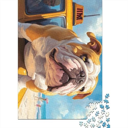 Bulldog-Puzzles für Kinder, 500-teiliges Puzzle für Kinder, Holzpuzzles für Kinder, für Familie und Freunde, 500 Teile (52 x 38 cm) von WXMMoney