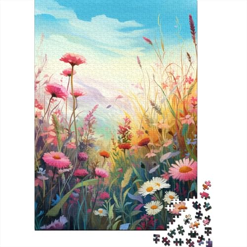 Bunte Blumen Puzzle 500 Teile Puzzle für Kinder Denkspiel Puzzle Spielzeug für Kinder 500 Stück (52x38cm) von WXMMoney