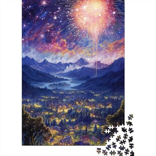 Buntes Feuerwerk, 1000-teiliges Puzzle für Kinder, kreatives rechteckiges Puzzle, Gehirntraining, Herausforderungsspiel, Geschenk, 1000 Stück (75 x 50 cm) von WXMMoney