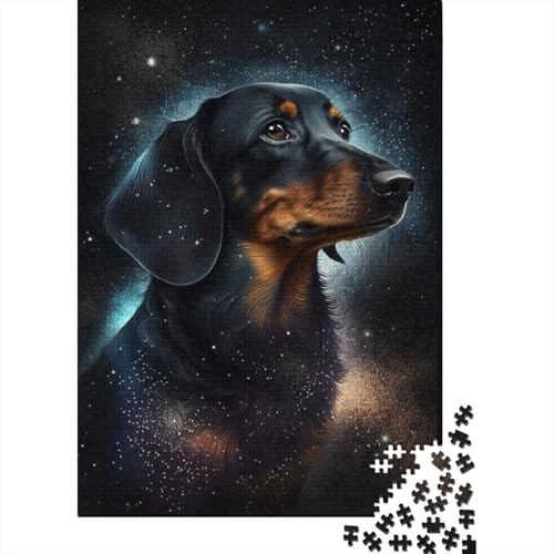 Buntes Galaxie-Dackel-Puzzle mit 300 Teilen, kreatives rechteckiges großes Familien-Puzzlespiel, Kunstwerk für Kinder und Teenager, 300 Stück (40 x 28 cm) von WXMMoney