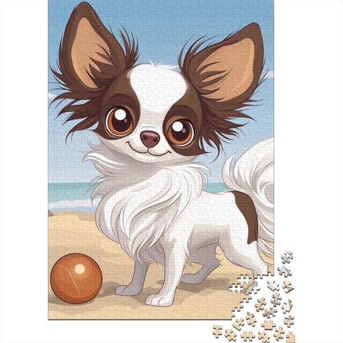 Chihuahua 1000-teiliges Puzzle für Erwachsene, Holzbrett-Puzzle, Spielzeug, Lernspiel, 1000 Teile (75 x 50 cm) von WXMMoney