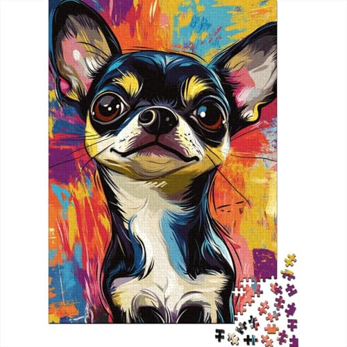 Chihuahua-Puzzles für Kinder, 300-teiliges Puzzle für Holzpuzzles, anspruchsvolles Spiel, Familienaktivitäten, 300 Teile (40 x 28 cm) von WXMMoney