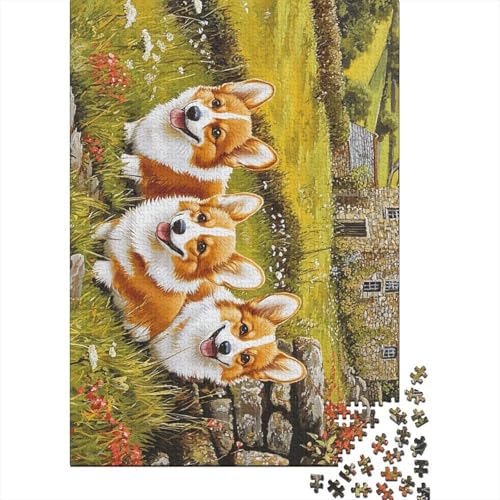 Corgi-Puzzles 1000 Holzpuzzles, Kinder, Puzzle, Familienspiel, Spielzeug, 1000 Teile (75 x 50 cm) von WXMMoney