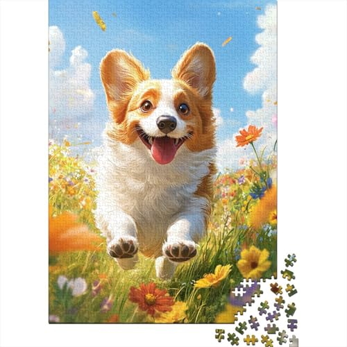 Corgi-Puzzles 1000 Holzpuzzles, Kinder, Puzzle, Familienspiel, Spielzeug, 1000 Teile (75 x 50 cm) von WXMMoney