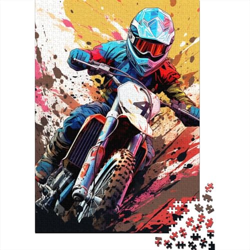 Dirt Bike Puzzle 1000 Teile Puzzle Holzpuzzle Lernspielzeug 1000 Teile (75x50cm) von WXMMoney