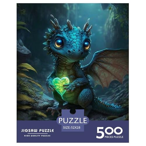 Drachenpuzzle für Kleinkinder, 500-teiliges Puzzle für Erwachsene, Puzzles aus Holz, nachhaltiges Puzzle für Erwachsene | Spiele 500 Teile (52 x 38 cm) von WXMMoney