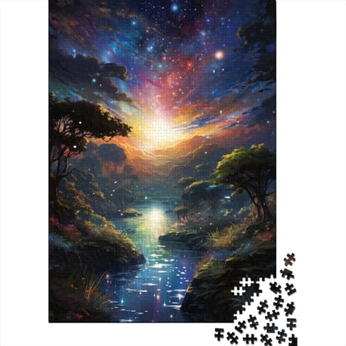 Fantasielandschaft Natur Puzzle für Kinder 500-teiliges Spielzeug Familienpuzzle Spiele Geburtstagsgeschenke Puzzle Lernpuzzle Jungen Mädchen 500 Teile (52x38cm) von WXMMoney