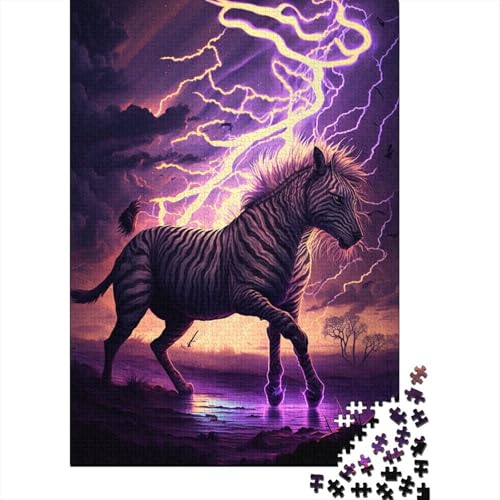 Fantasy Zebra 1000-teiliges Puzzle für Kinder, kreatives rechteckiges Puzzle, Gehirntraining, Herausforderungsspiel, Geschenk, 1000 Stück (75 x 50 cm) von WXMMoney