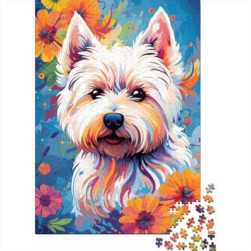 Farbige Shih Tzu-Puzzles für Kinder, 1000-teiliges Puzzle für Kinder, Holzpuzzle, lustiges Dekomprimierungsspiel, 1000 Teile (75 x 50 cm) von WXMMoney