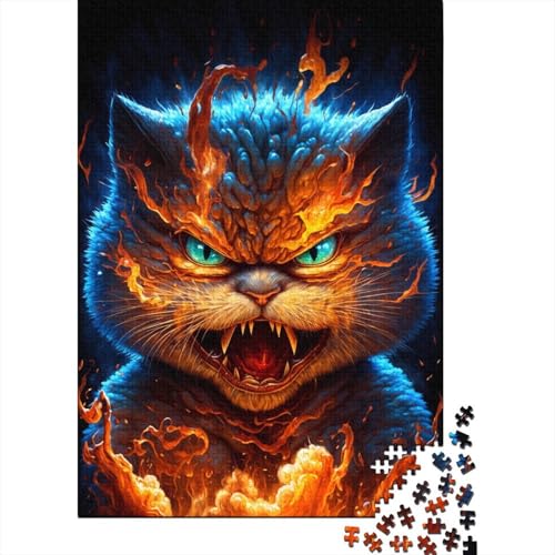 Feuertier Garfield 300-teiliges Puzzle für Kinder, kreatives rechteckiges Puzzle, Gehirntraining, Herausforderungsspiel, Geschenk, 300 Stück (40 x 28 cm) von WXMMoney