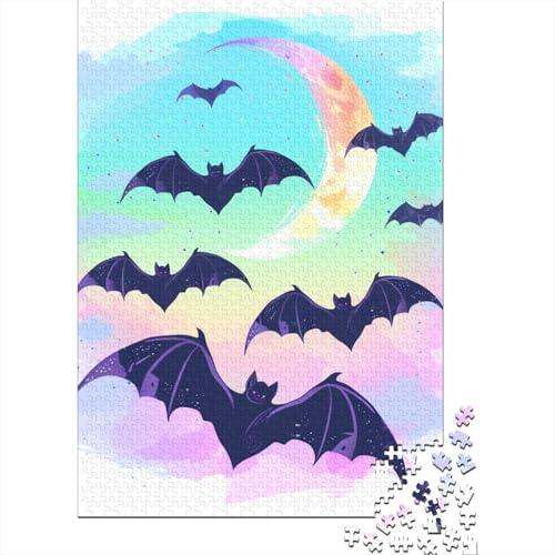 Fledermaus-Puzzle, 300 Teile, Puzzle für Erwachsene, Puzzle für Erwachsene, Puzzles für Erwachsene, 300 Teile (40 x 28 cm) von WXMMoney