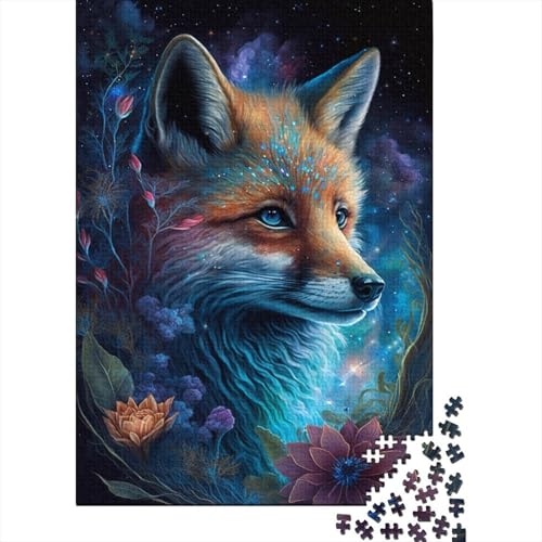 Fuchs und Blumen Puzzle für Kinder 1000 Teile Puzzle für Teenager Kreative Puzzles Familienherausfordernde Spiele Spielzeug 1000 Teile (75x50cm) von WXMMoney