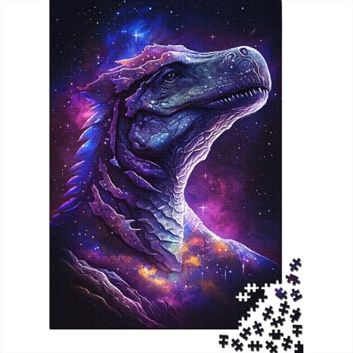 Galaxie-Weltraum-Dinosaurier, kreatives 1000-teiliges Holzpuzzle für Kinder, anspruchsvolle Familienspiele, Spielzeug, 1000 Teile (75 x 50 cm) von WXMMoney