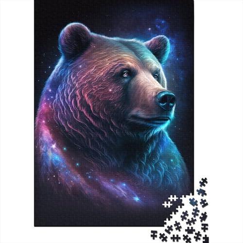 Galaxy Animals Braunbär-Puzzle 1000 Teile, Puzzle für Kinder, Denkspiel, Puzzlespielzeug für Kinder, 1000 Teile (75 x 50 cm) von WXMMoney