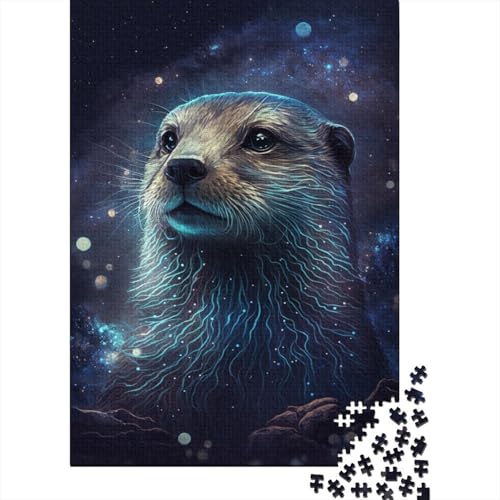 Galaxy Art Otter Puzzle 300 Teile Puzzle für Kinder, Denkspiel, Puzzlespielzeug für Kinder, 300 Stück (40 x 28 cm) von WXMMoney