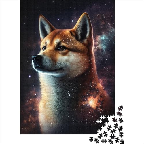 Galaxy Colour Shiba Inu 1000-teiliges Puzzle für Kinder – Puzzles für Teenager, Puzzles – Entspannungspuzzles – Denksport-Puzzle 1000 Teile (75 x 50 cm) von WXMMoney