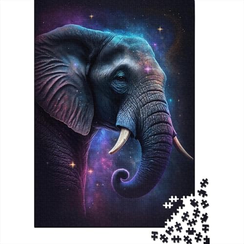 Galaxy Elephant Kreatives 1000-teiliges Holzpuzzle für Kinder, anspruchsvolle Familienspiele, Spielzeug, 1000 Teile (75 x 50 cm) von WXMMoney