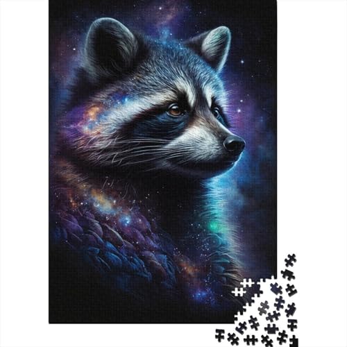 Galaxy Raccoon Kreatives 1000-teiliges Holzpuzzle für Kinder, anspruchsvolle Familienspiele, Spielzeug, 1000 Teile (75 x 50 cm) von WXMMoney