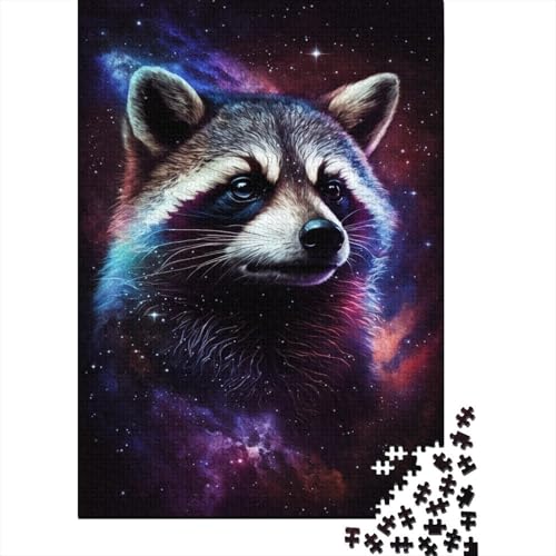 Galaxy Raccoon Puzzle 1000 Teile Puzzle für Kinder, Denkspiel, Puzzlespielzeug für Kinder, 1000 Teile (75 x 50 cm) von WXMMoney