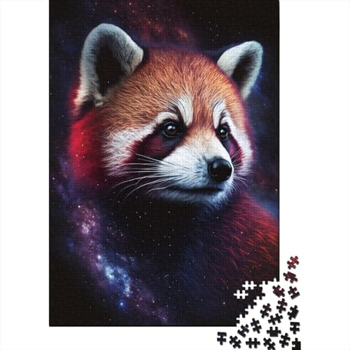 Galaxy Red Raccoon Kreatives 1000-teiliges Holzpuzzle für Kinder, anspruchsvolle Familienspiele, Spielzeug, 1000 Teile (75 x 50 cm) von WXMMoney