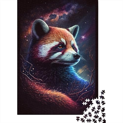 Galaxy Red Raccoon Puzzle 500 Teile Puzzle für Kinder, Denkspiel, Puzzlespielzeug für Kinder, 500 Teile (52 x 38 cm) von WXMMoney