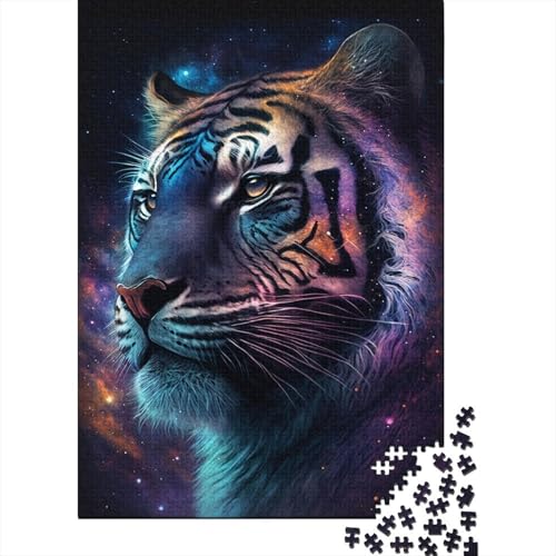 Galaxy Tiger Puzzle 300 Teile Puzzle für Kinder, Denkspiel, Puzzlespielzeug für Kinder, 300 Teile (40 x 28 cm) von WXMMoney