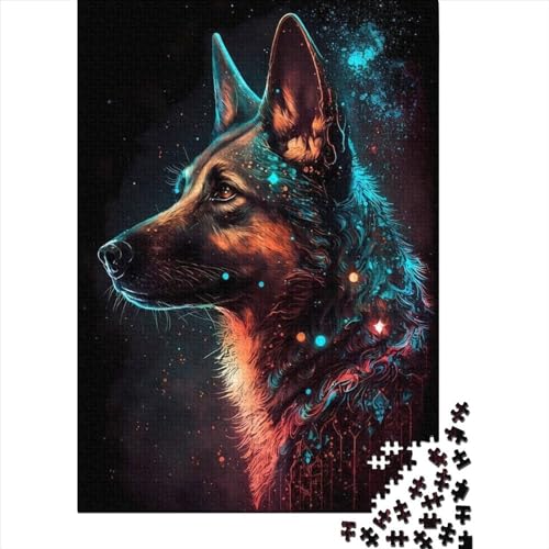 German Shepherd Dog Puzzle 300 Teile,Puzzlespiel Für Erwachsene,Impossible Puzzle,Puzzle Geschicklichkeitsspiel Für Die Ganze Familie, Geschenke Für Männer/Frauen Erwachsenen Puzzel 300pcs (40x28cm) von WXMMoney