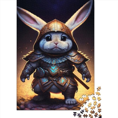 Holzpuzzle, süßer Kaninchen-Krieger, 300-teiliges Puzzle für Erwachsene und Puzzle-Herausforderungsspielzeug, 300 Teile (40 x 28 cm) von WXMMoney