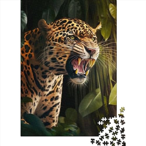 Holzpuzzle 1000 Teile Jaguar 1 Holzpuzzle Lernpuzzle Spielzeug für Jungen und Mädchen Weihnachts- und Geburtstagsgeschenk 1000 Teile (75x50cm) von WXMMoney