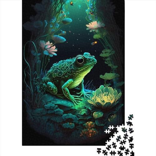 Holzpuzzle 1000 Teile Mythischer Frosch Holzpuzzle Lernpuzzle Spielzeug für Jungen und Mädchen Weihnachts- und Geburtstagsgeschenk (75x50cm) von WXMMoney